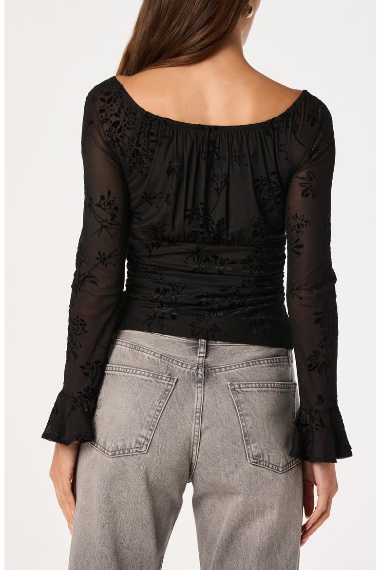 Belsie Burnout Mesh Top, Alternate, color, BLACK