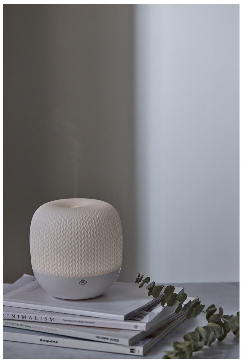 Knit Ceramic Ultrasonic Aroma Diffuser, Alternate, color, WHITE