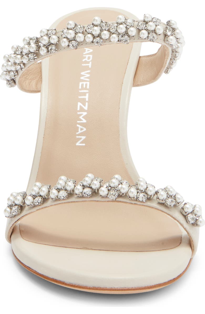 Stuart Weitzman Poppy Faux Pearl Sandal, Alternate, color, Linen/ Clear/ Natural