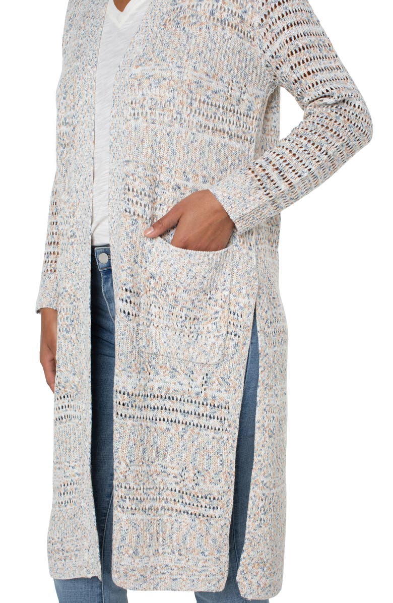 Liverpool Los Angeles Marl Longline Open Front Cardigan, Alternate, color, 