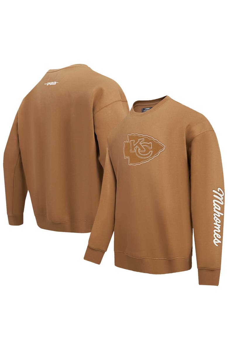PRO STANDARD Men's Pro Standard Patrick Mahomes Brown Kansas City Chiefs Pullover Crewneck Sweatshirt, Main, color, Brown
