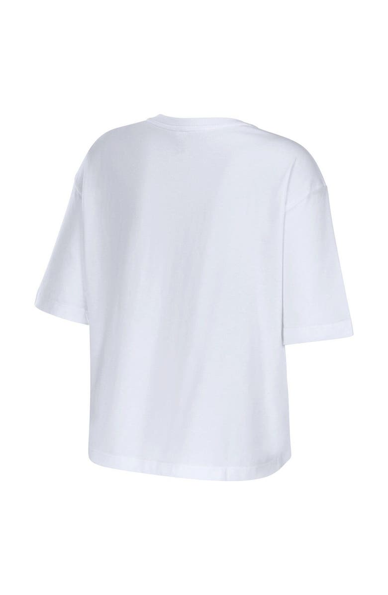 WEAR by Erin Andrews Women's WEAR by Erin Andrews White Chicago Bears Boxy Floral Cropped T-Shirt, Alternate, color, 