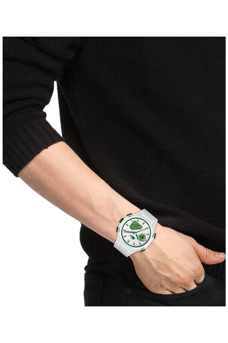 LC33 Silicone Strap Watch, 45mm, Alternate, color, WHITE