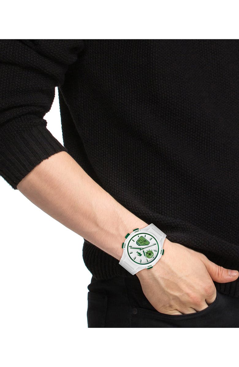 Lacoste LC33 Silicone Strap Watch, 45mm, Alternate, color, White