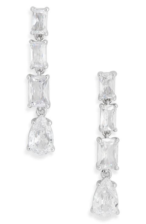 Spender Cubic Zirconia Linear Drop Earrings