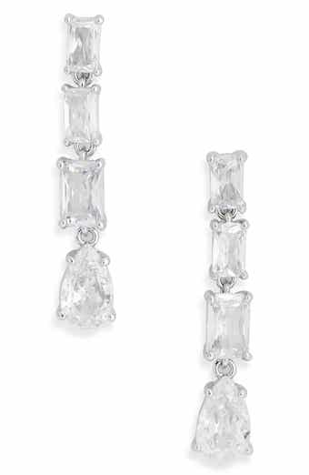 Nadri Spender Cubic Zirconia Linear Drop Earrings