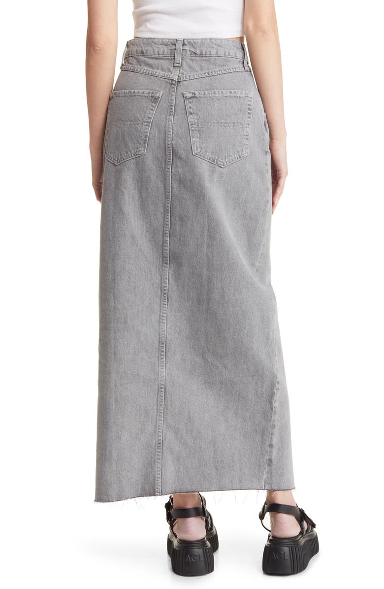 Topshop Nonstretch Denim Maxi Skirt, Alternate, color,