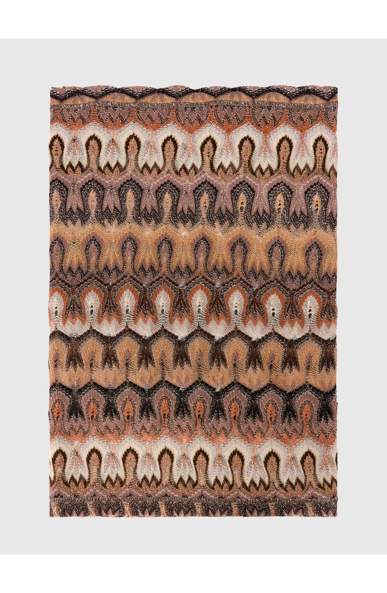 Missoni Stole In Lamé Viscose With Arabesque Motif, Main, color, Gold& Beige