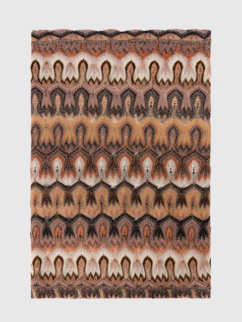 Stole In Lamé Viscose With Arabesque Motif