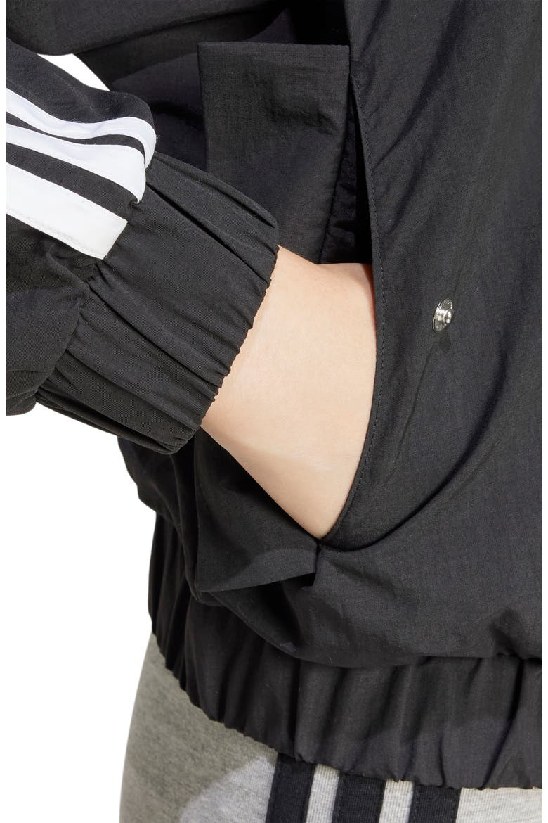 3-Stripes Woven Bomber Jacket, Alternate, color, BLACK/ WHITE