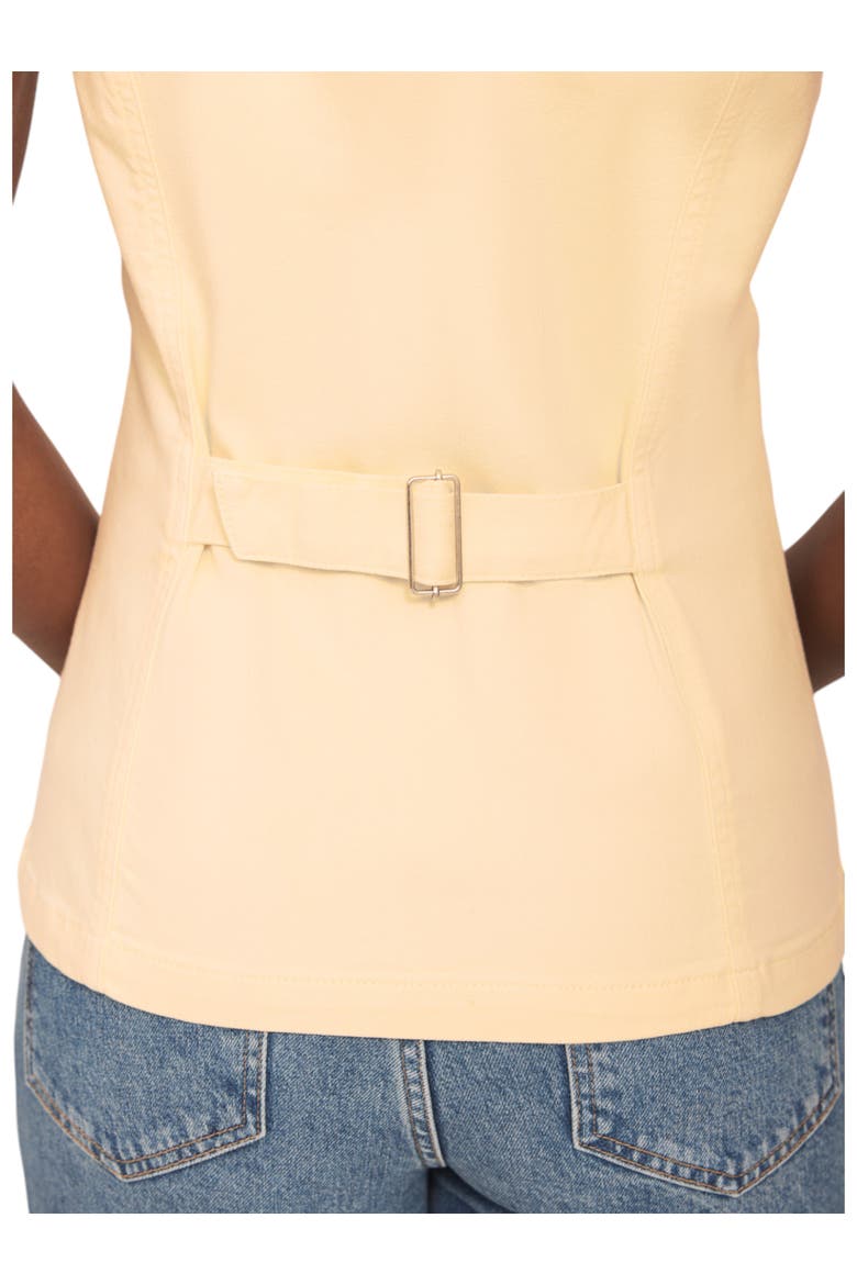 Denim V Neck Waistcoat, Alternate, color, Yellow