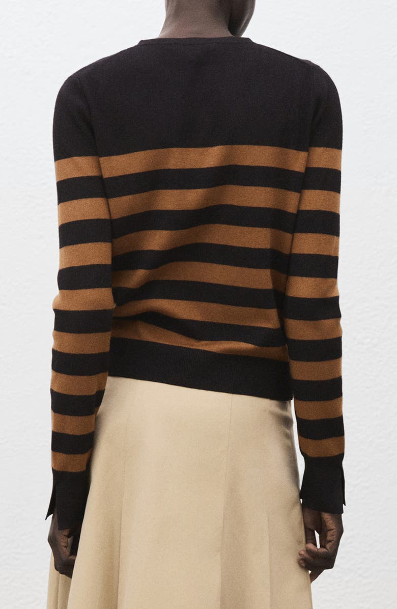 MANGO Split Cuff Button Front Cardigan, Alternate, color, Tobacco Brown