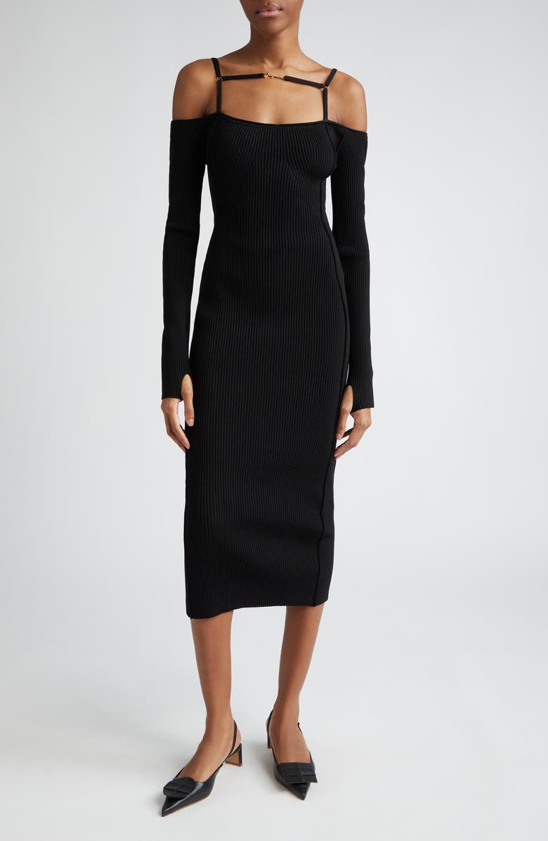 Jacquemus Sierra Long Sleeve Midi Sweater Dress, Main, color,