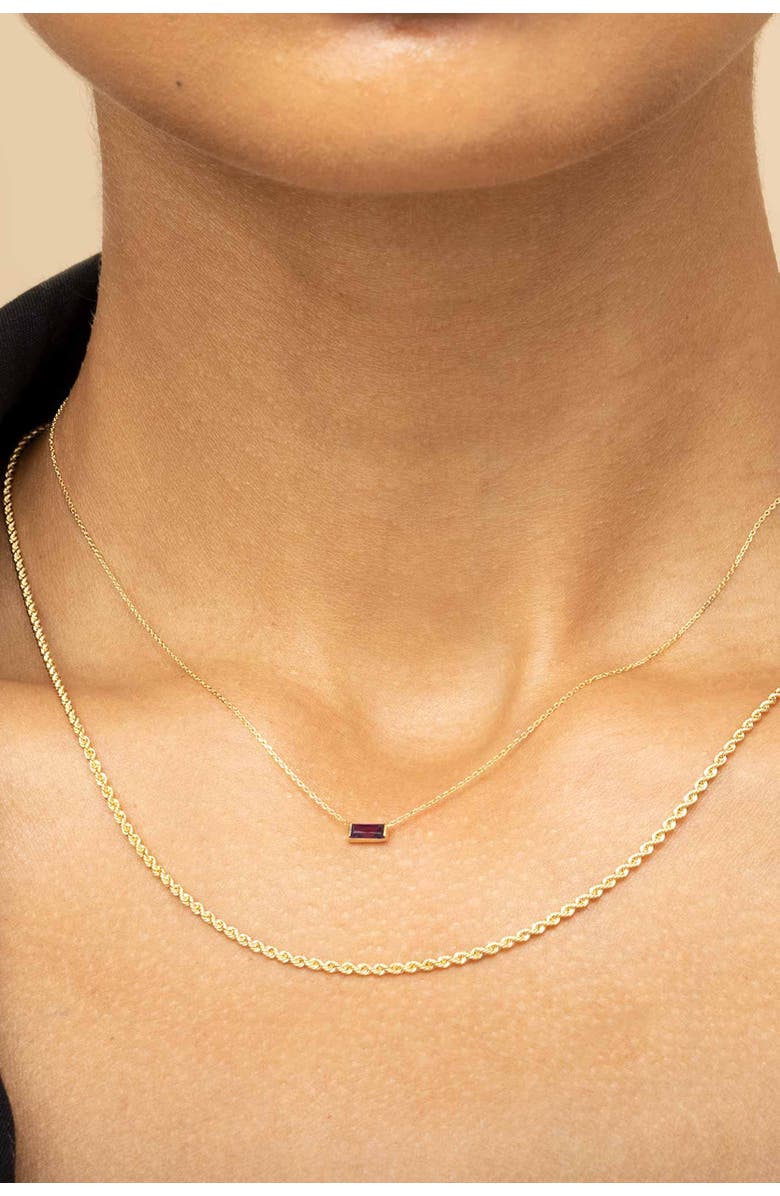 Oradina 14K Gold Fresco Baguette Pendant Necklace, Alternate, color, Gold/Green