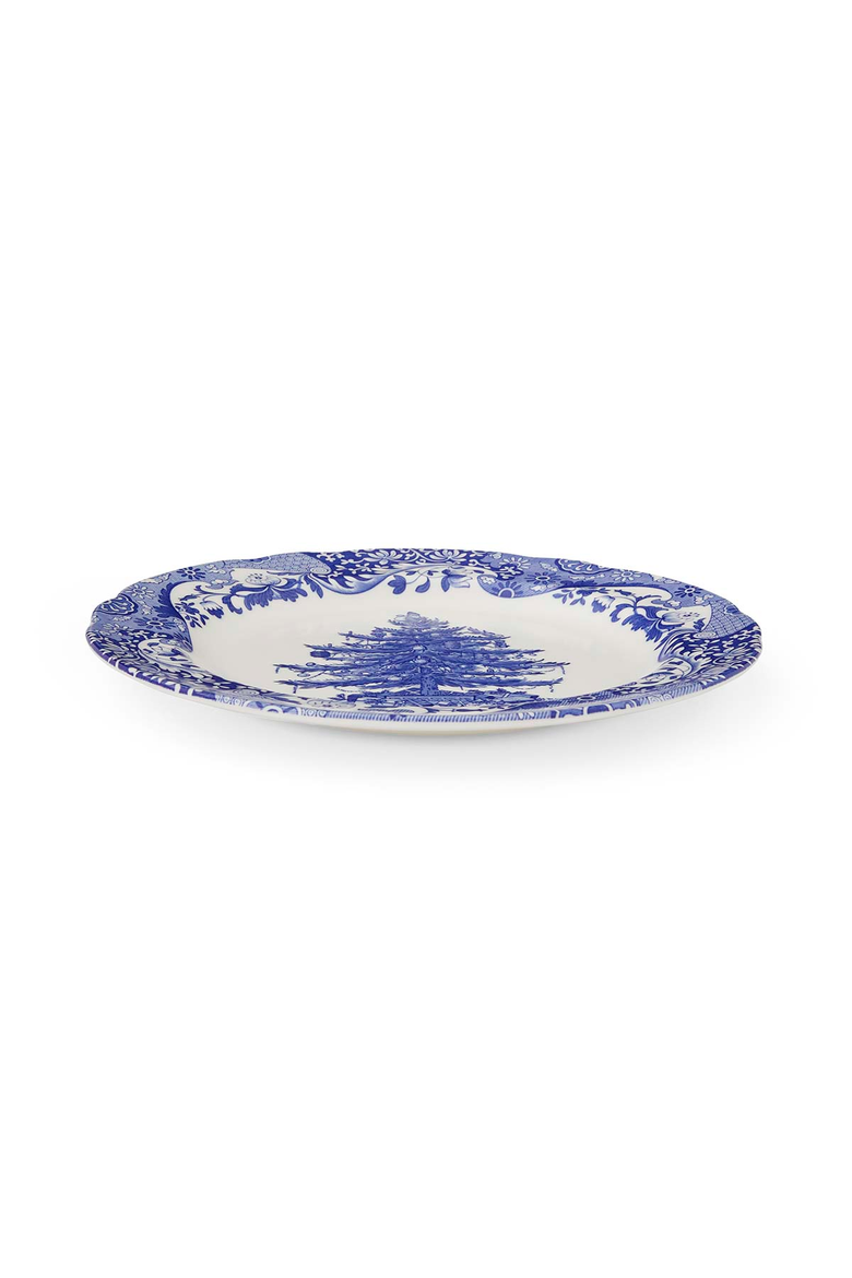 Blue Italian Christmas Plate, Alternate, color, 10.5"