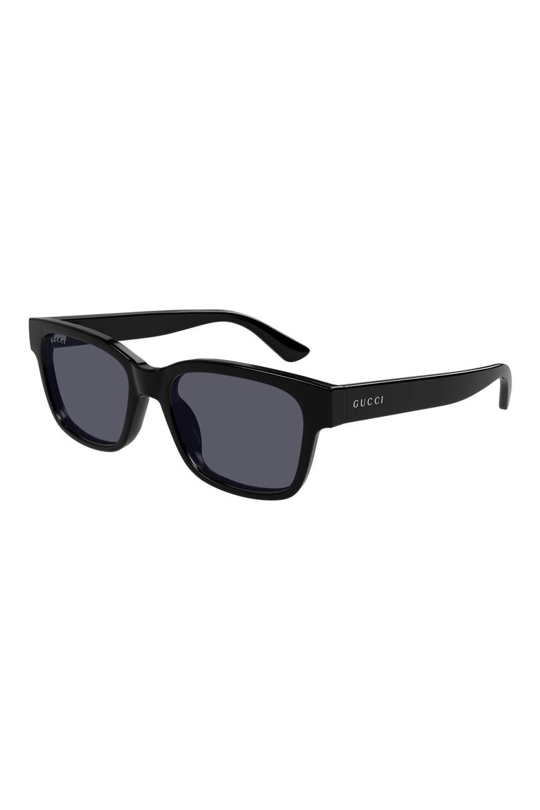 54mm Rectangular Sunglasses, Alternate, color, BLACK