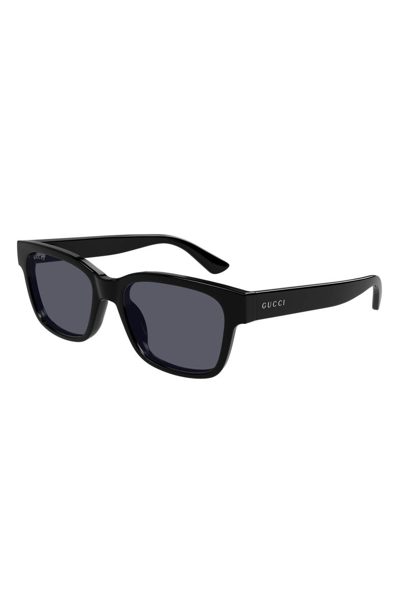 Gucci 54mm Rectangular Sunglasses, Alternate, color, Black
