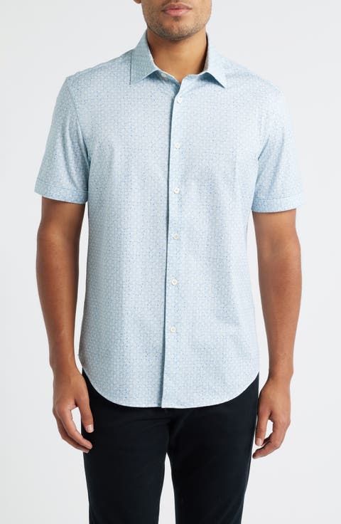 Miles OoohCotton® Print Short Sleeve Button-Up Shirt