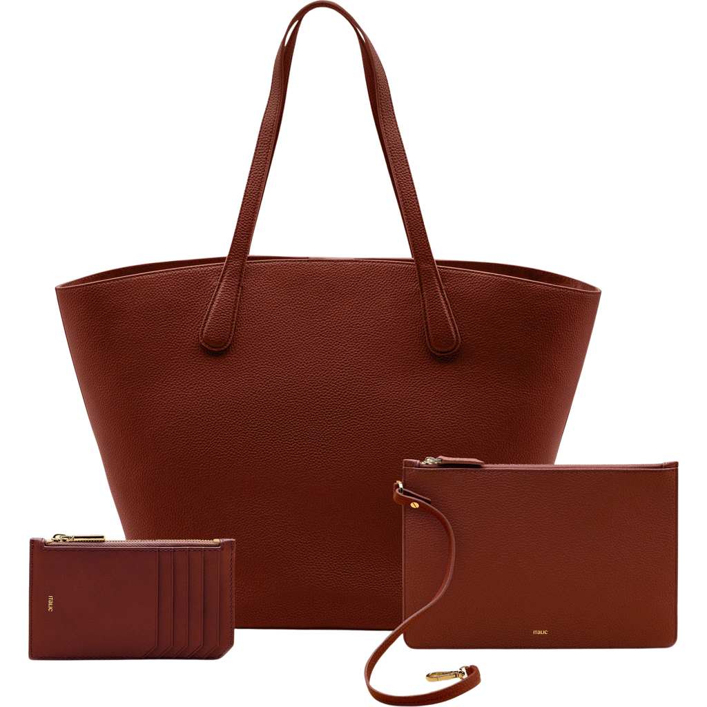 ITALIC ITALIC SIENNA LEATHER TOTE AND ALBEE LEATHER CARD HOLDER BUNDLE