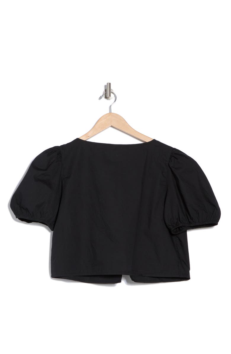 Abound Tie Front Cotton Poplin Crop Top, Alternate, color, 