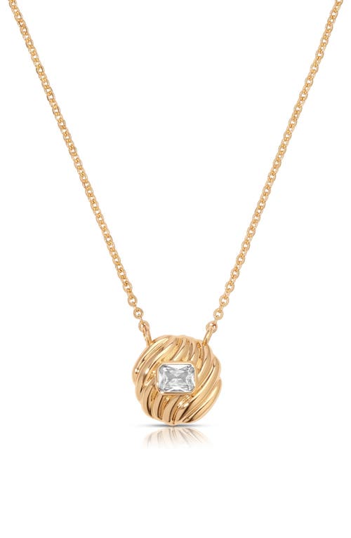 Ettika Textured Baguette Disc Necklace In Gold