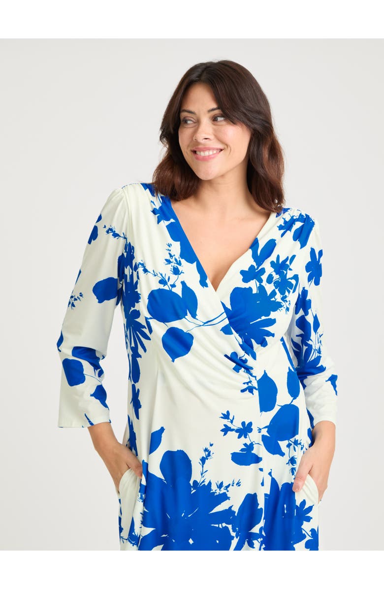 Scarlett & Jo Katie Wrap Midi Dress, Alternate, color, Ivory Blue