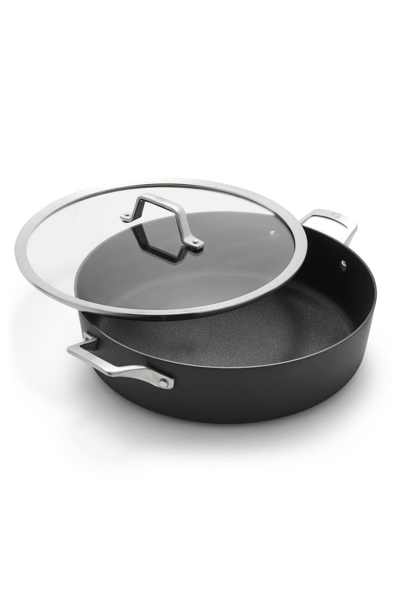 CALPHALON Premier Hard Anodized Nonstick 7-Quart Sauteuse with Lid, Main, color, Black