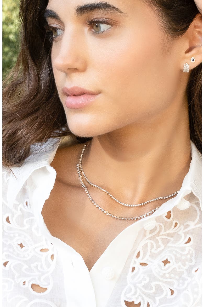 Half Riviera Diamond Necklace, Alternate, color, YELLOW GOLD