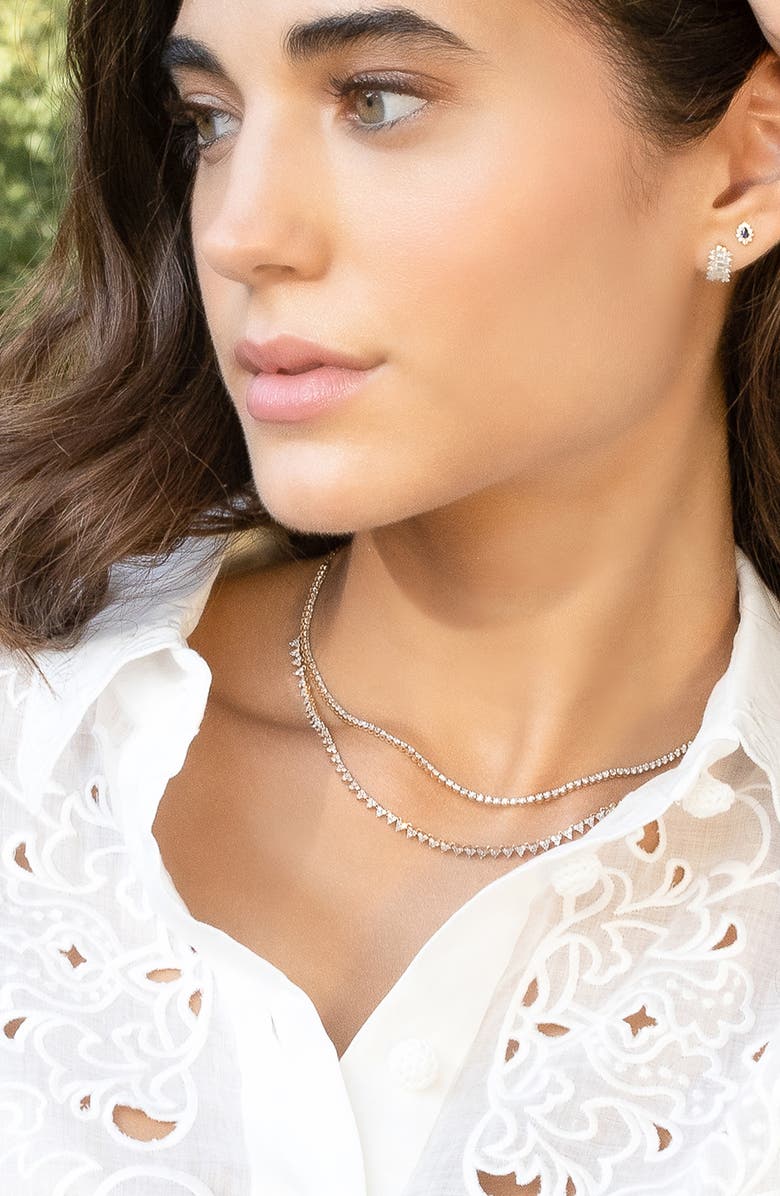 Adina Reyter Half Riviera Diamond Necklace, Alternate, color, Yellow Gold