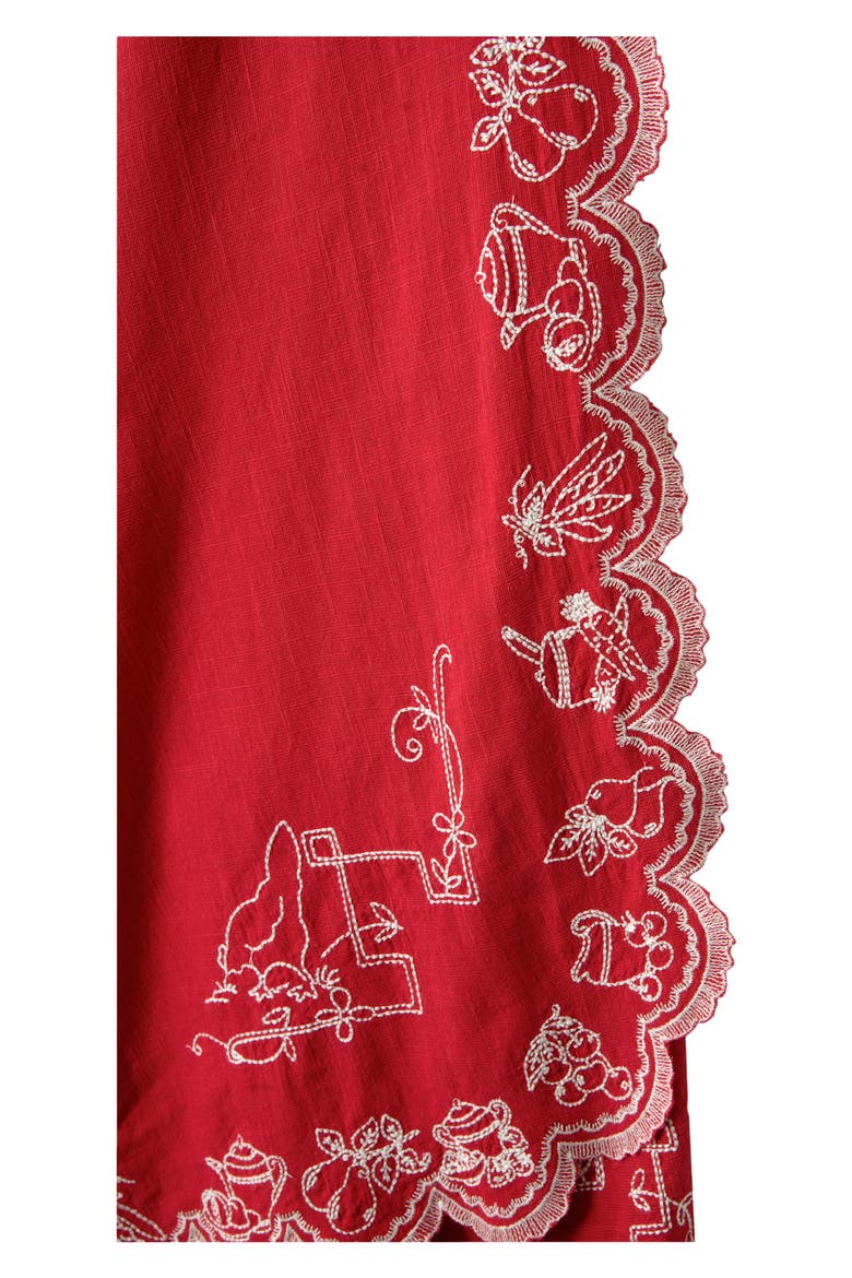 Natalina Embroidered Sleeveless Dress, Alternate, color, RED
