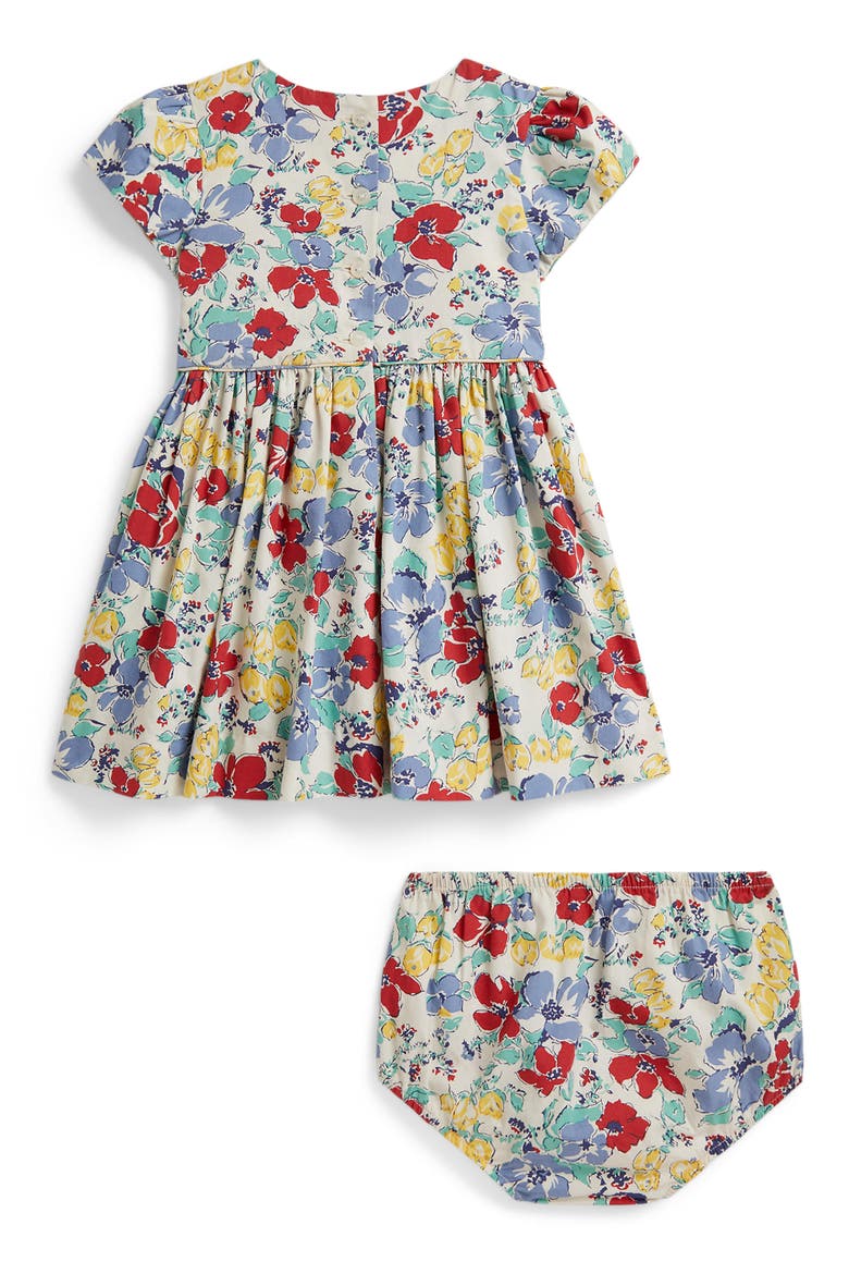 '50s Floral Cotton Poplin Dress with Bloomers, Alternate, color, BLUE MULTI