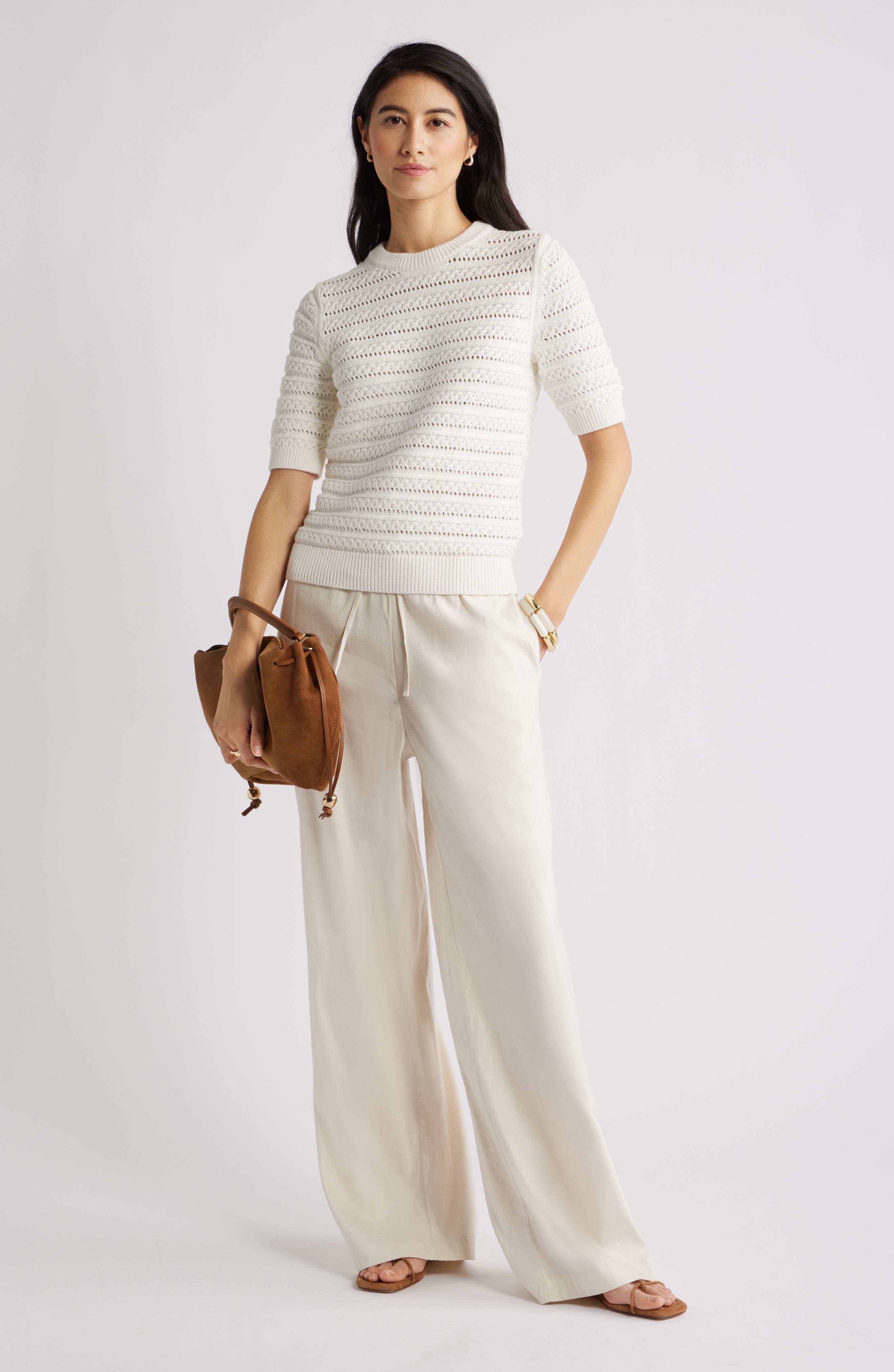 Open Stitch Crewneck Sweater - image 4