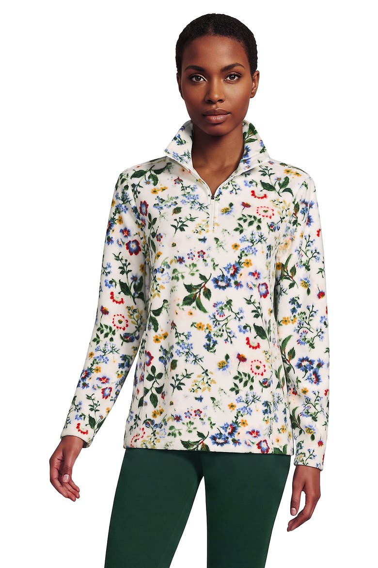 Anyweather Fleece Quarter Zip Pullover, Main, color, Ivory Multi Floral