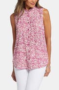 NYDJ Print Ruffle Neck Sleeveless Top