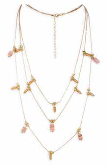 Colorful Bead Charm Layered Necklace