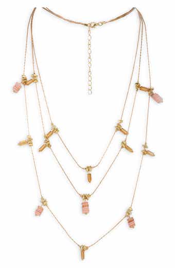 Colorful Bead Charm Layered Necklace