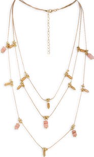 SAACHI Colorful Bead Charm Layered Necklace
