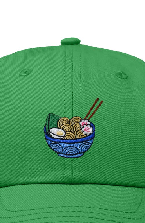 Dalix Noodles Embroidered Casual Cap In Kelly Green