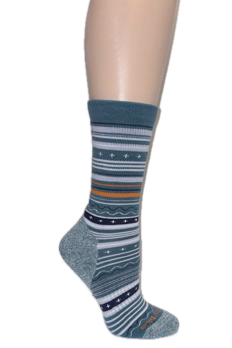 Fair Isle Merino Wool Blend Socks, Main, color, TEAL