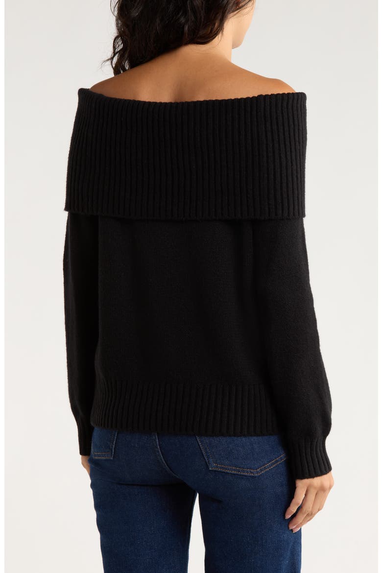 Off the Shoulder Sweater, Alternate, color, BLACK