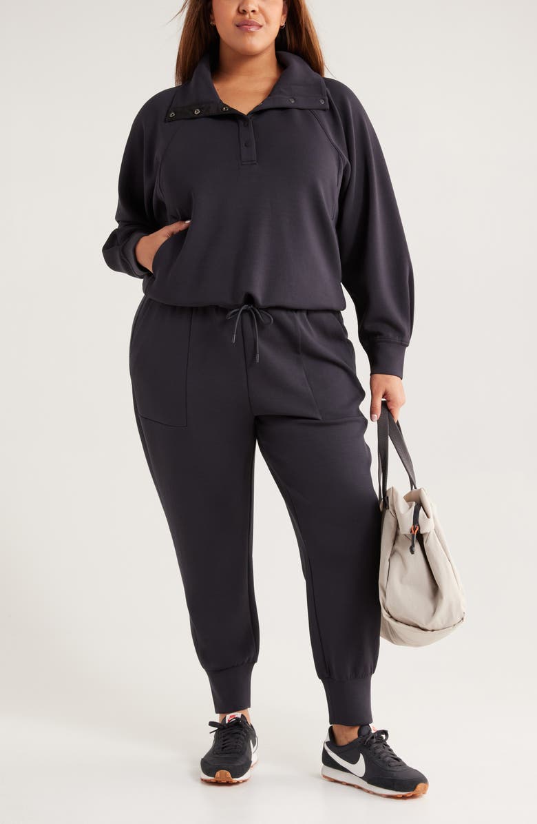 Zella Ultrasoft High Waist Knit Joggers, Alternate, color, Black