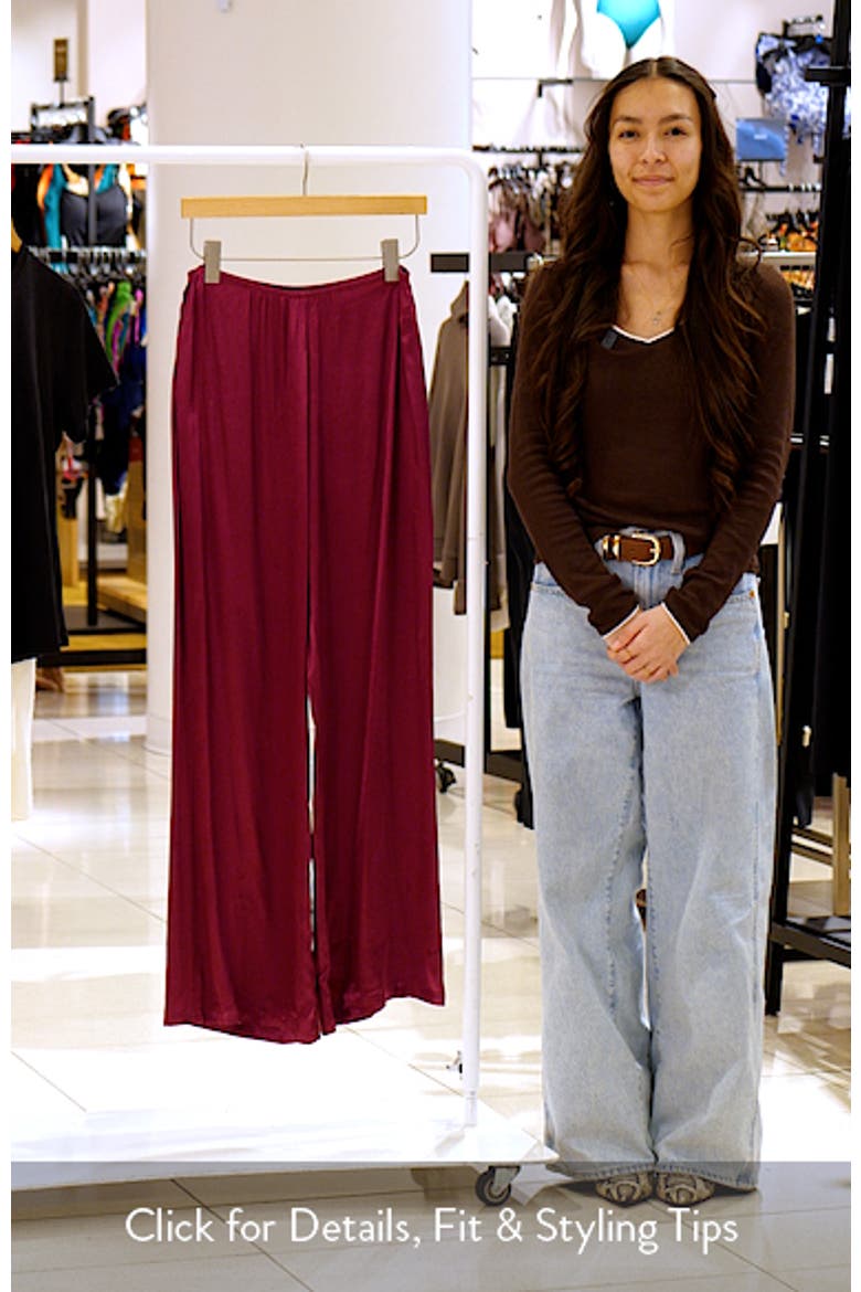 Carissa Wide Leg Satin Pants video