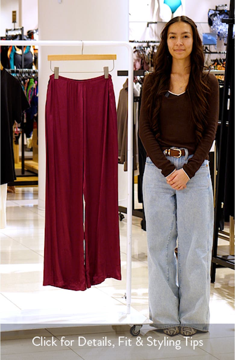Carissa Wide Leg Satin Pants, sales video thumbnail