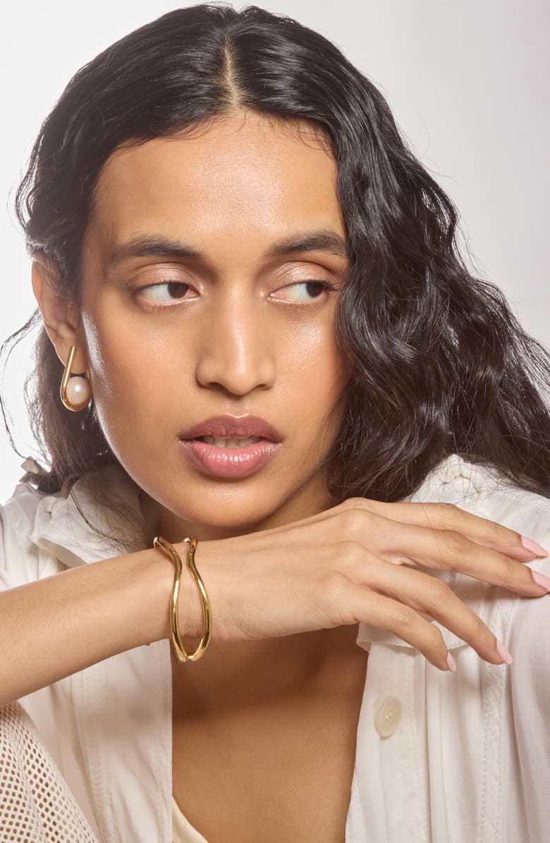 Lady Grey Pinch Cuff Bracelet, Alternate, color, Gold