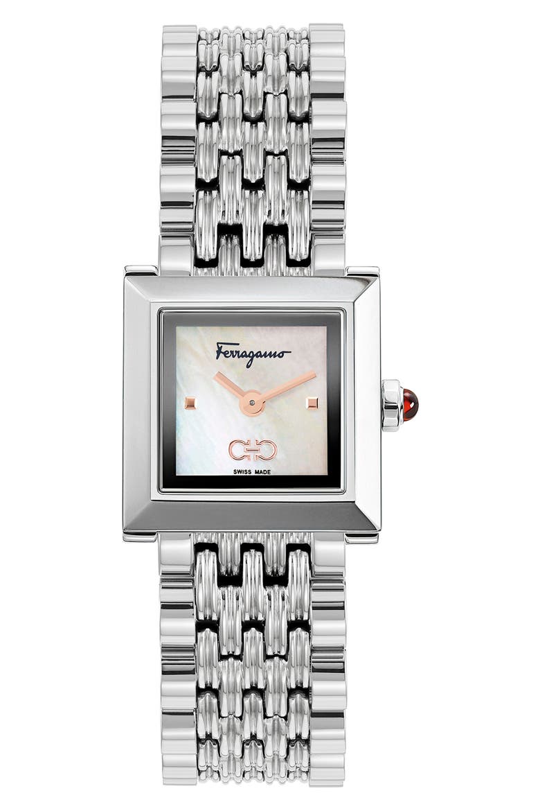Square Bracelet Watch, 19mm x 19mm, Main, color, STAINLESS STEEL
