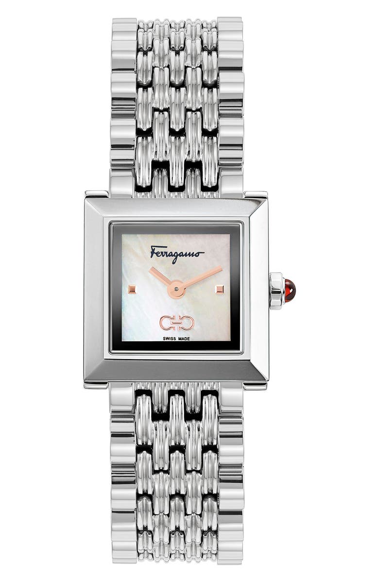 FERRAGAMO Square Bracelet Watch, 19mm x 19mm, Main, color, 