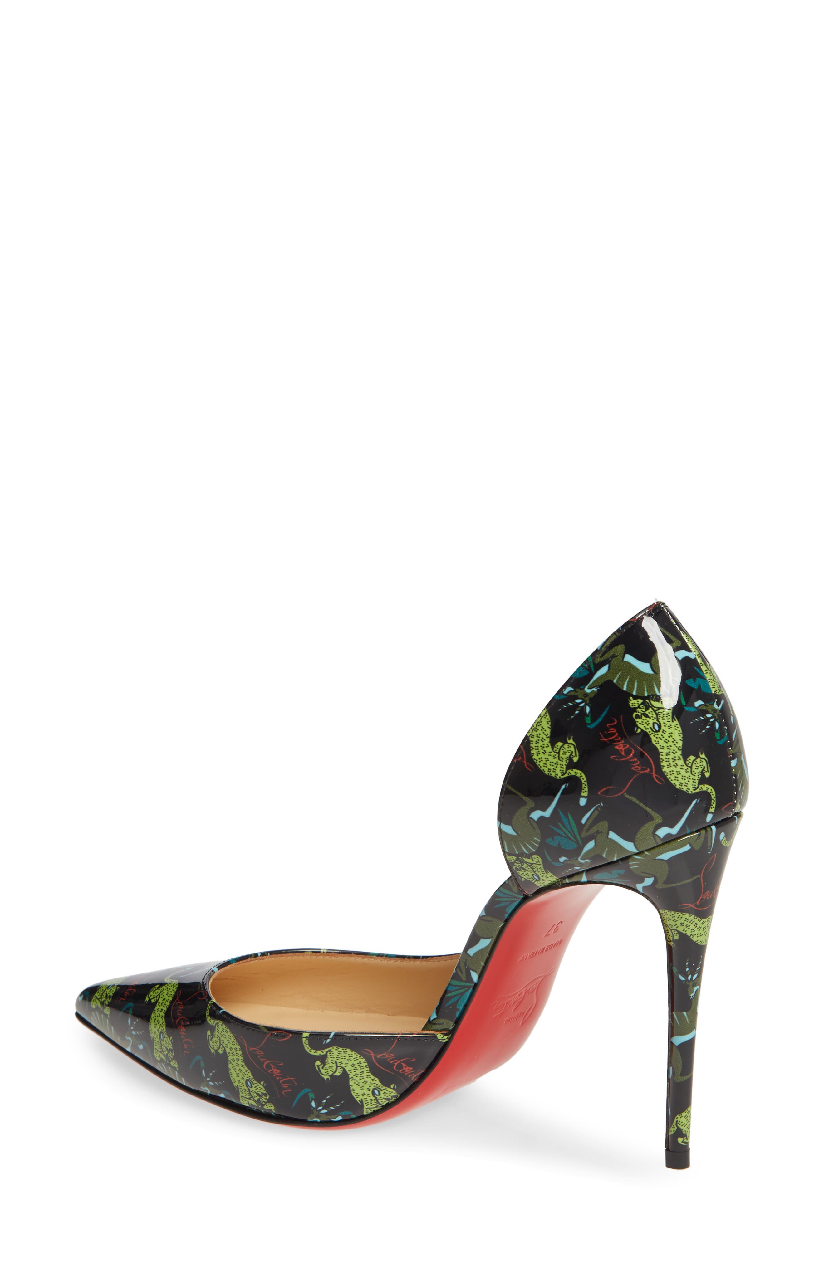 Christian Louboutin Iriza Jungle Pointed Toe Half d'Orsay Pump, Alternate, color, 