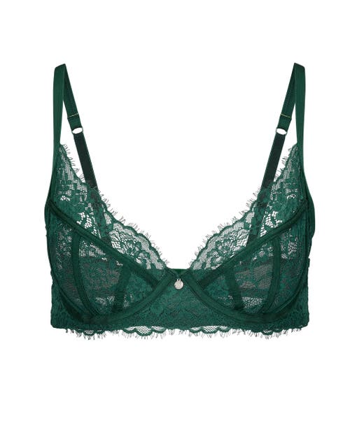 Adore Me Kaia Unlined Quarter Cup Bra In Dark Green