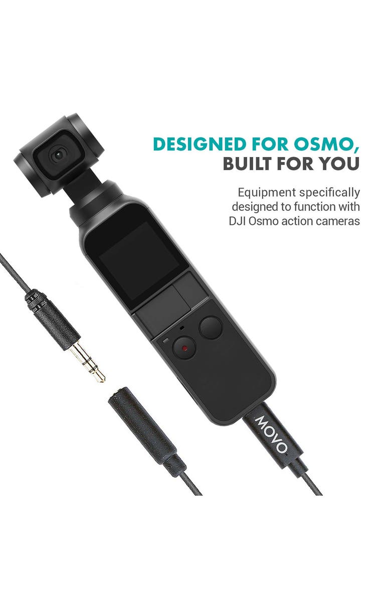 MOVO DM1P Omnidirectional Lavalier Microphone Compatible with The DJI OSMO Pocket - Lapel Mic, Great Interview Microphone for Recording, Alternate, color, Black