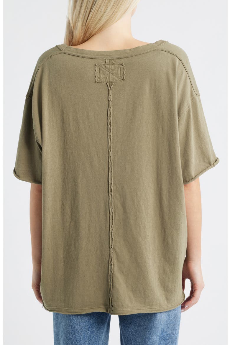 We The Free Nina V-Neck Cotton T-Shirt, Alternate, color, OLIVE STONE
